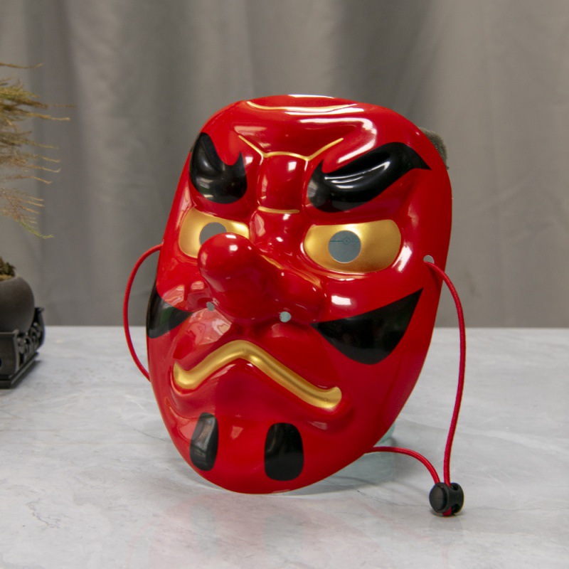 Máscara demonio japonés vulcanizado máscara de cara completa mueca japonesa cos Decoración Accesorios de Halloween máscara de Halloween