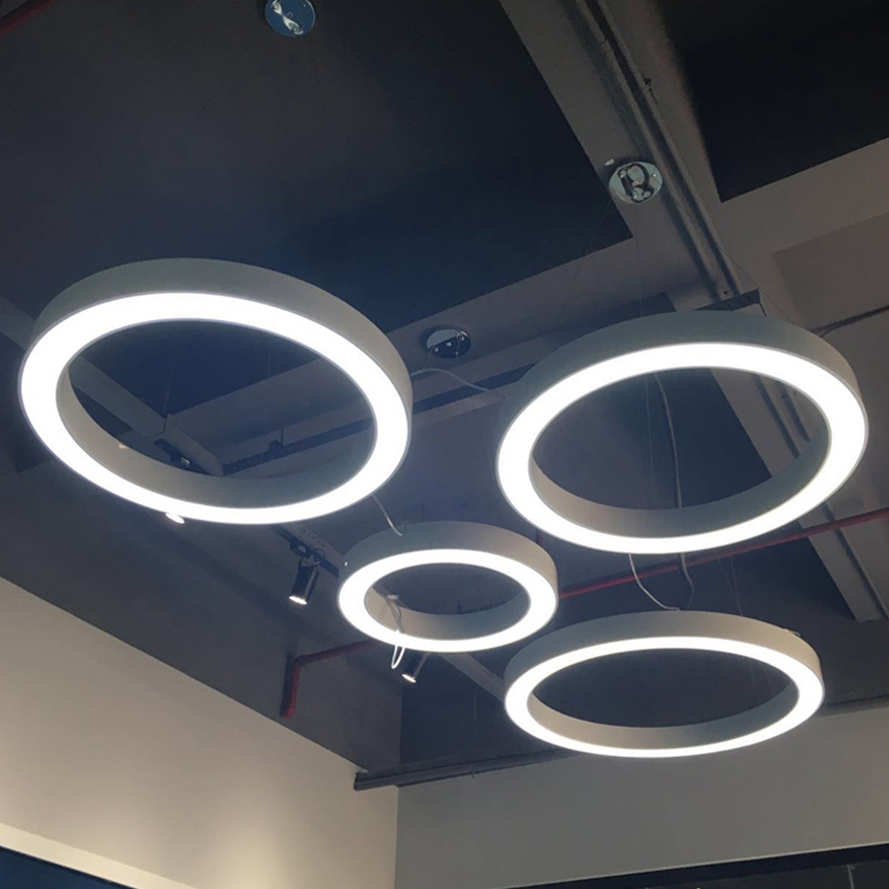 Led Circular Ring Chandelier Office Gym Shop Lobby Circle Industry Style Lamp Ring-Shaped Lighting Fixtures Led Circular Ring Chandelier Office Gym Shop Lobby Circle Industry Style Lamp Ring-Shaped Lighting Fixtures