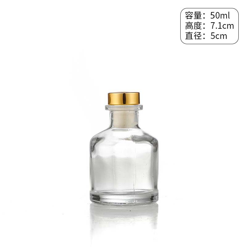 Botella de aromaterapia de 50 ml en stock con envío gratis, botella vacía transparente, botella difusora de ratán, botella para aceites esenciales, botella de aromaterapia sin llama.