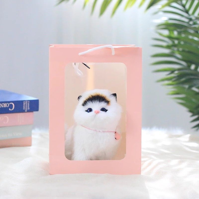 La cola puede llamar activa simulación de gato muñeca juguete de peluche simulación de gato modelo de animales adornos regalos de gato