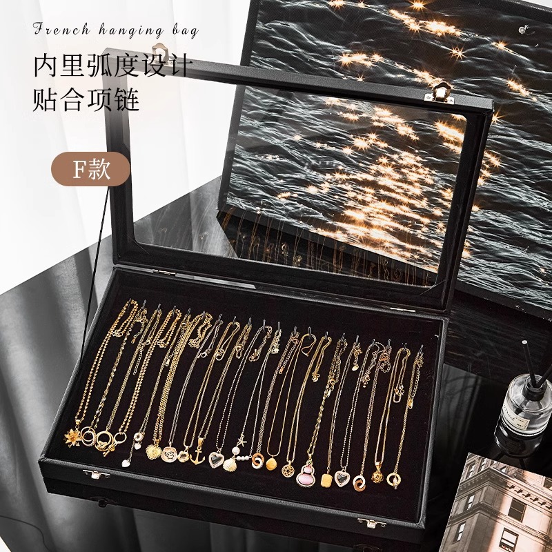 Pearl Necklace Storage Box 2025 New Jewelry Box High-grade Exquisite Large Capacity Bracelet Jewelry Box Cross Border