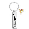 Rainbow metal keychain stainless steel engraved, Birthday gift