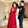 无袖订婚夏季宴会敬酒服