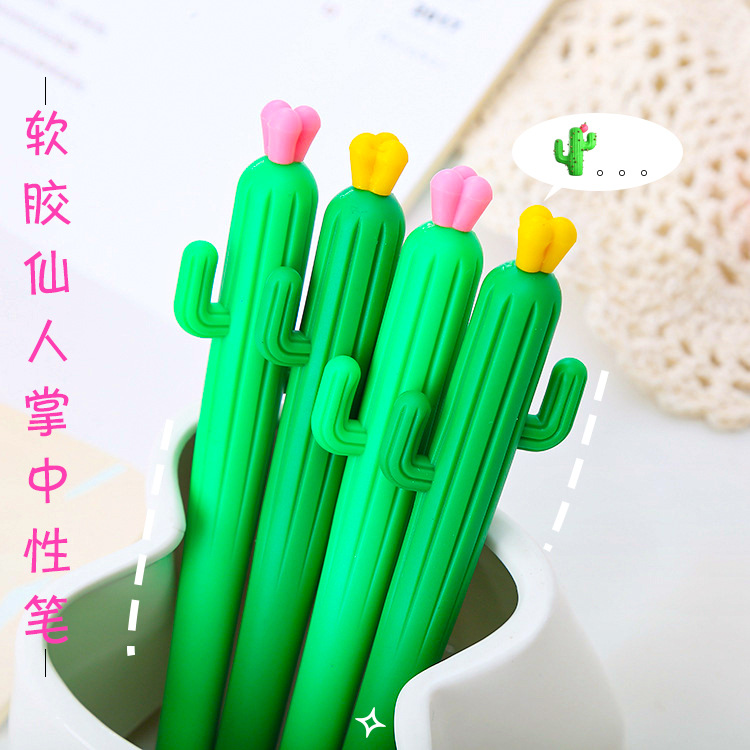 Creativa planta forma pegamento suave cactus gel pluma aprendizaje Oficina papelería a base de agua firma pluma lindo estudiante pluma