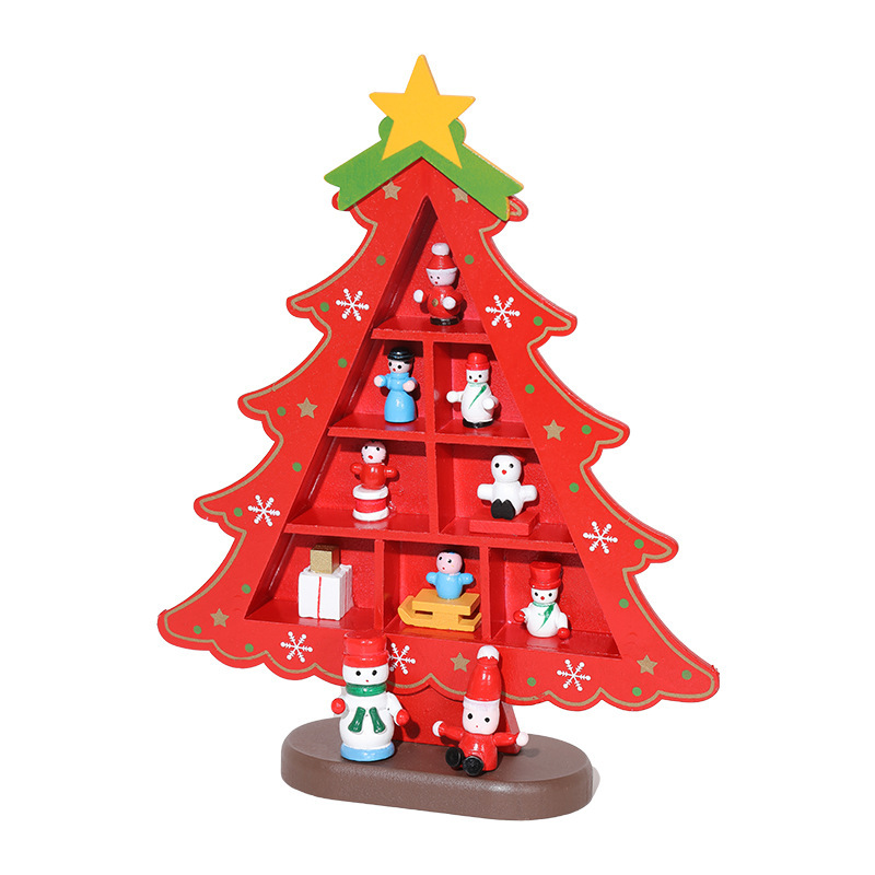 デスクトップ木製クリスマスツリーホームミニクリスマスツリー装飾ギフト小さなクリスマス装飾品新しいクロスボーダー|undefined