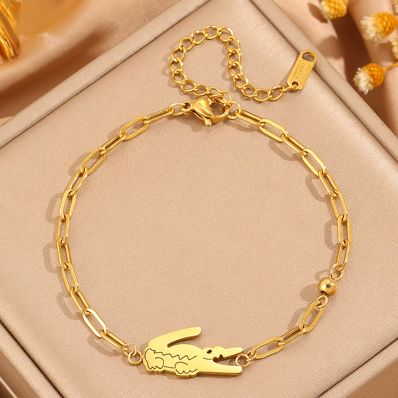 Cross-Border Popular Titanium Steel Crocodile Bracelet for Men, European and American Fashion, Simple and Adjustable, Stainless Steel Bracelet Wholesale Cross-Border Popular Titanium Steel Crocodile Bracelet for Men, European and American Fashion, Simple and Adjustable, Stainless Steel Bracelet Wholesale