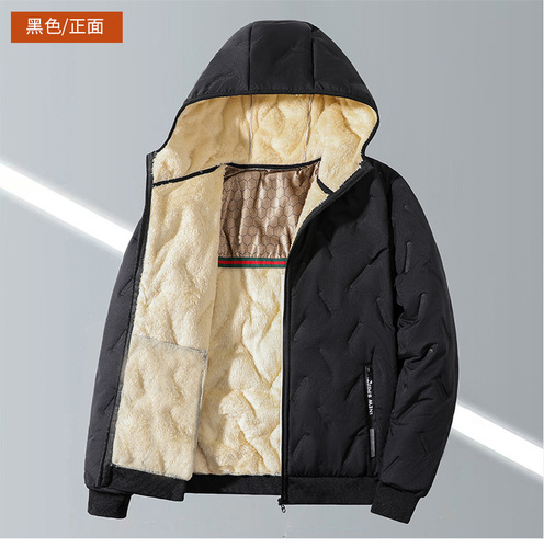 Cross-border hooded cotton coat men plus velvet cotton coat men winter plus velvet jacket warm graphene cotton coat ultrasonic cotton coat men