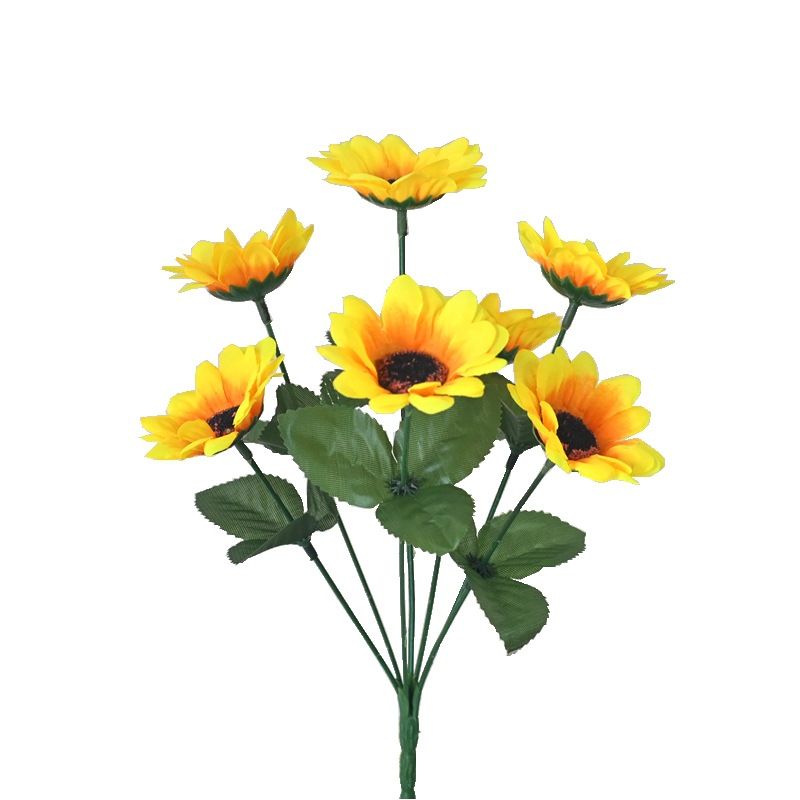 Pantalla fotográfica flor artificial al por mayor todo tipo de flores de seda de girasol de simulación accesorios de fotografía girasol de simulación flor de baile
