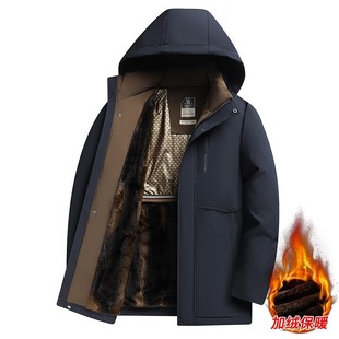 Dad's Winter Coat Middle-aged and Old Men's fleece-lined Thickened Grandpa's Cotton Coat Mid-length Running Size