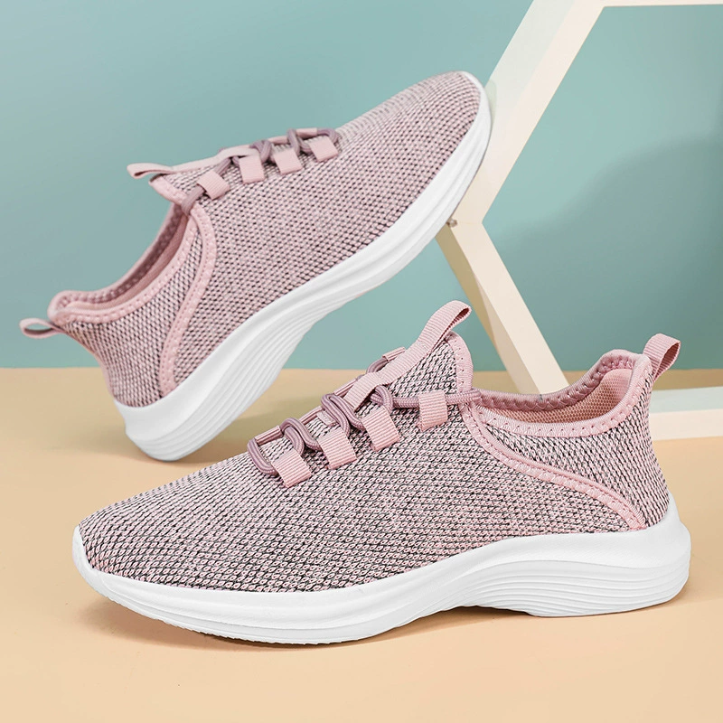 Одиночная обувь женский 2024 летний новый стиль женская повседневная обувь на открытом воздухе дикий модный студент летающий сетка спортивная обувь женский