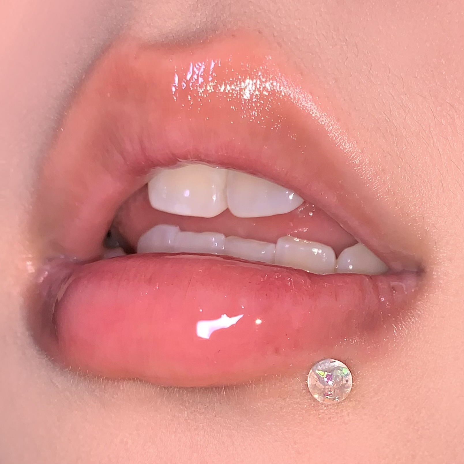 14G 316L Surgical Steel Pink Acrylic Labret Stud Lip Piercing Jewelry 16mm Bar Length detail image 12