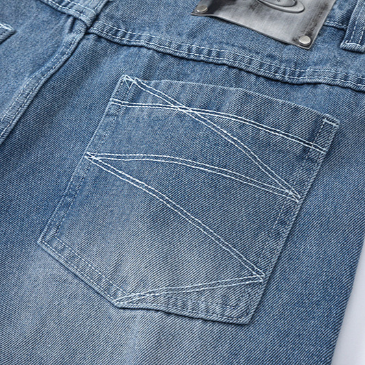 Modern Ian 24 Autumn Men's Wear New Design Sense High Quality Split Three Dimensional Wrinkle Jeans_voghion.com