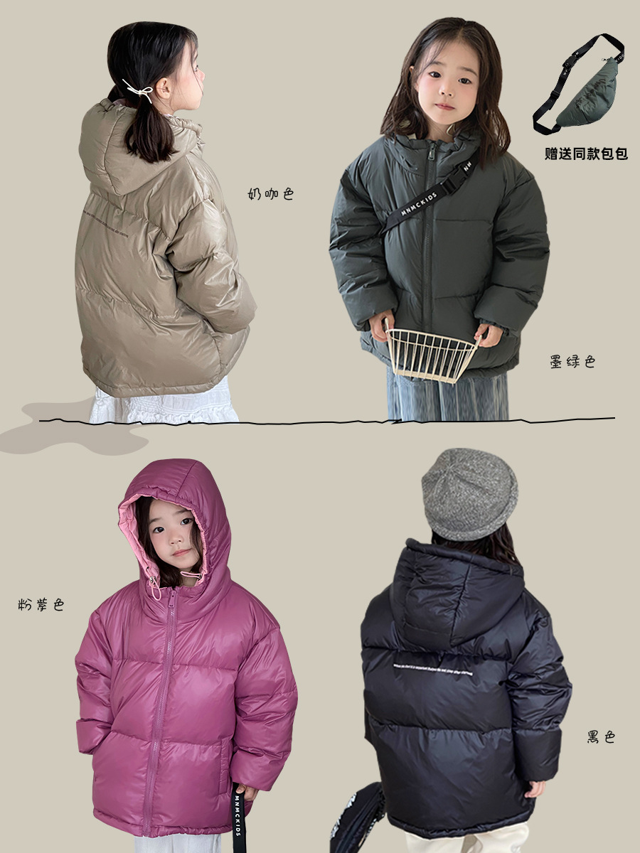 2023 nuevos niños abajo chaqueta mochila de moda pato blanco abajo Otoño e Invierno de los niños abajo chaqueta en vivo venta al por mayor