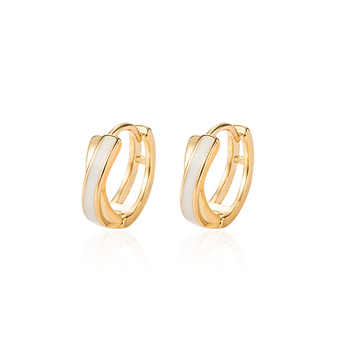 Korean style cold style imitation shell earrings for women, light luxury 14K gold shell earrings, ear buckles, temperament and high-end jewelry