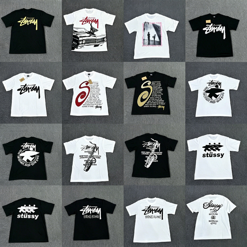 Cross-Border Stussy New Men's and Women's Short-Sleeve T-Shirt Summer Men's Loose 230g Heavyweight Heat Transfer T-Shirt Men's T-Shirt Cross-Border Stussy New Men's and Women's Short-Sleeve T-Shirt Summer Men's Loose 230g Heavyweight Heat Transfer T-Shirt Men's T-Shirt