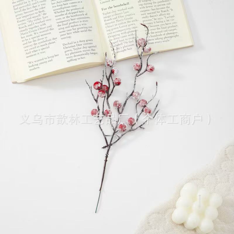 Ramas de Frutos Rojos Artificiales Plástico y PU para Bodas y Decoración del Hogar image 50