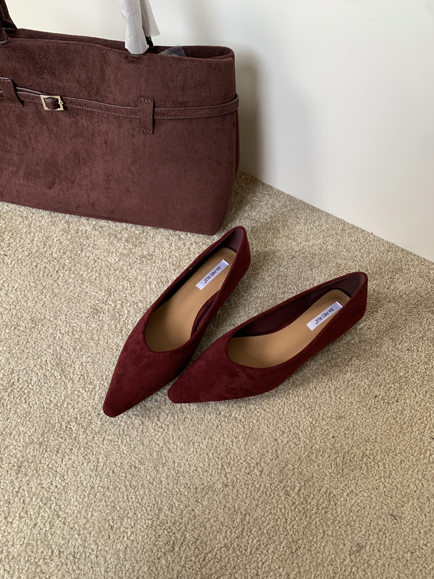 Fashion Slope Heel French Retro Pointed Mary Jane Shallow Mouth Single Shoes Women's Original New Soft Sole Simple Doudou Women's Shoes_vogvips.com
