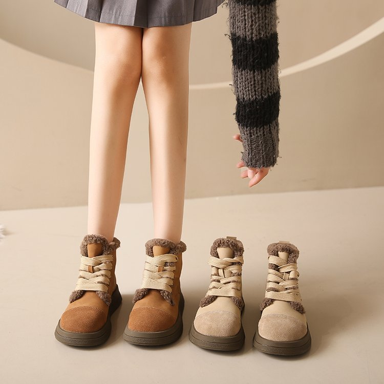Women's Ankle Boots With Low Heels And Plush Lining For Winter_voghion.com