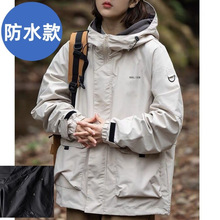 秋季冲锋衣女防风日系工装机能夹克男潮牌宽松立体口袋夹棉外套女