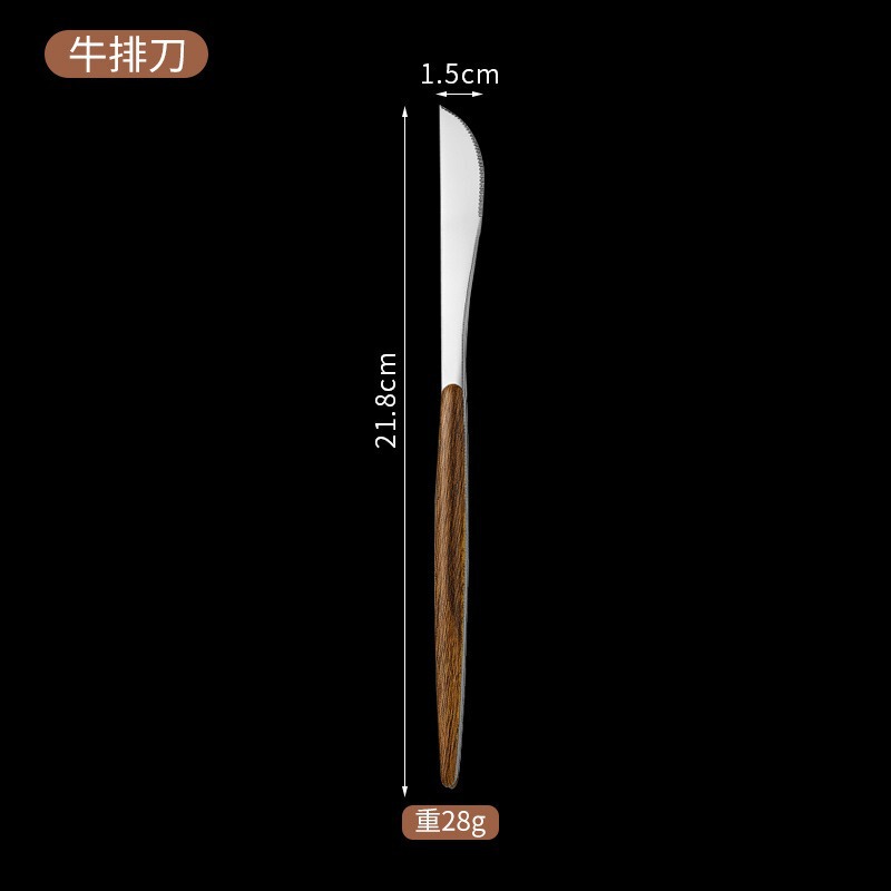 Amazon 模造木製ハンドルポルトガル 430 ステンレス鋼食器西洋ステーキナイフ、フォーク、スプーンクリップハンドルセット卸売|undefined