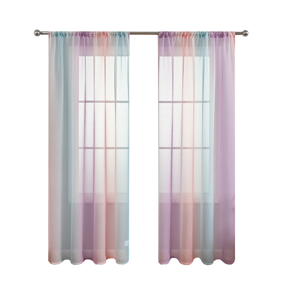 Meikduo SHEIN pantalla de ventana terminada para el cabello, hilo degradado, hilo de ventana verde púrpura rosa, fábrica de origen de cortina al por mayor