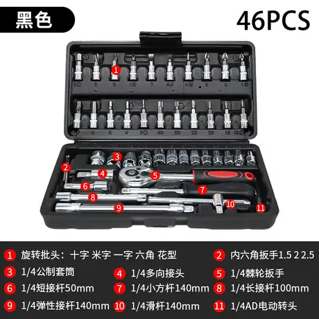 46-piece set [galvanized] black box