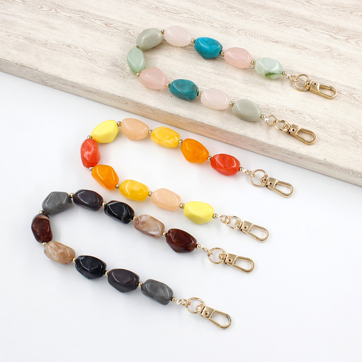 30g Weight Bag Chain Bag Accessories Type 1 Piece Quantity Casual, Holiday, Daily Occasion Acrylic Material Color Block Pattern Elegant, Retro Style 1 Piece Acrylic Color Block Bag Chain 5
