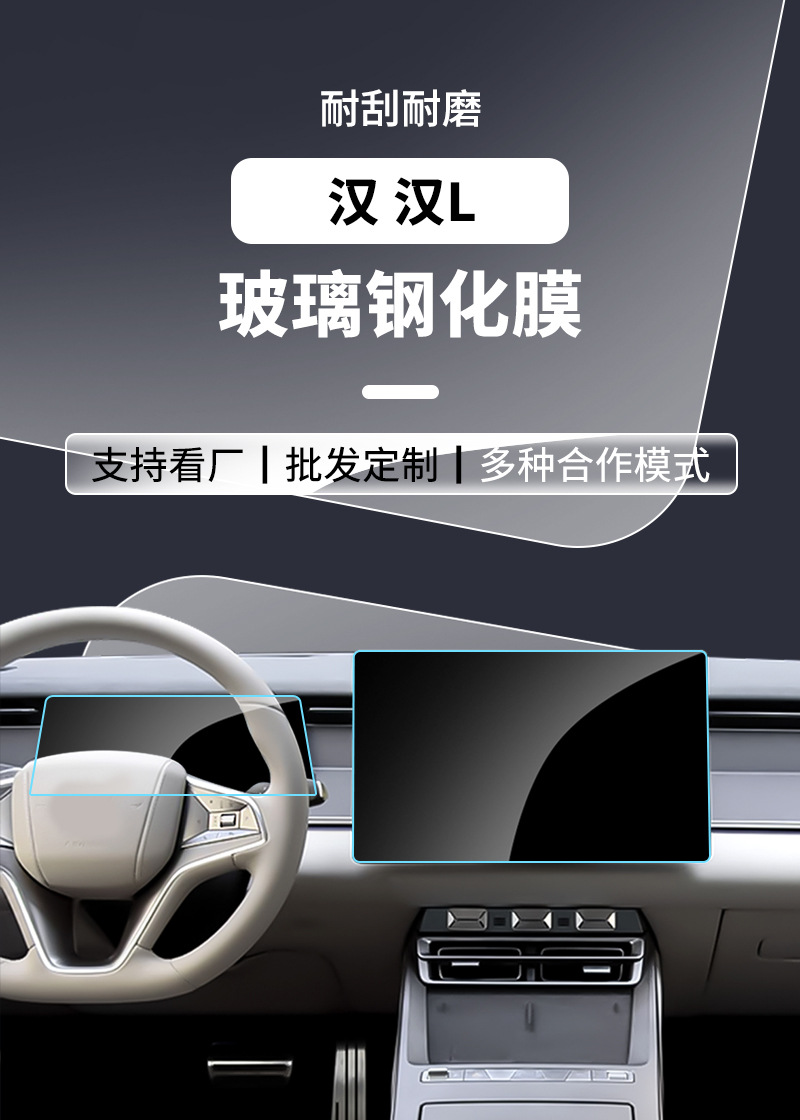 Stable Navigation Glass Film Suitable for Han L Central Control Screen, Dashboard Car Tempered Film, Interior Protective Film Wholesale