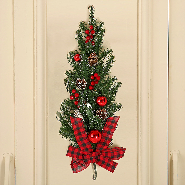 Decoraciones navideñas transfronterizas PE guirnalda de Navidad simulación ratán árbol de Navidad diseño de ventana puerta colgante de pared diseño