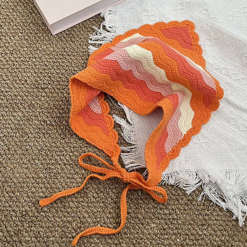 Dulce ins toallas triangulares francesas vino retro rojo cóncavo forma de toallas triangulares japonesas hechas a mano toallas de gancho