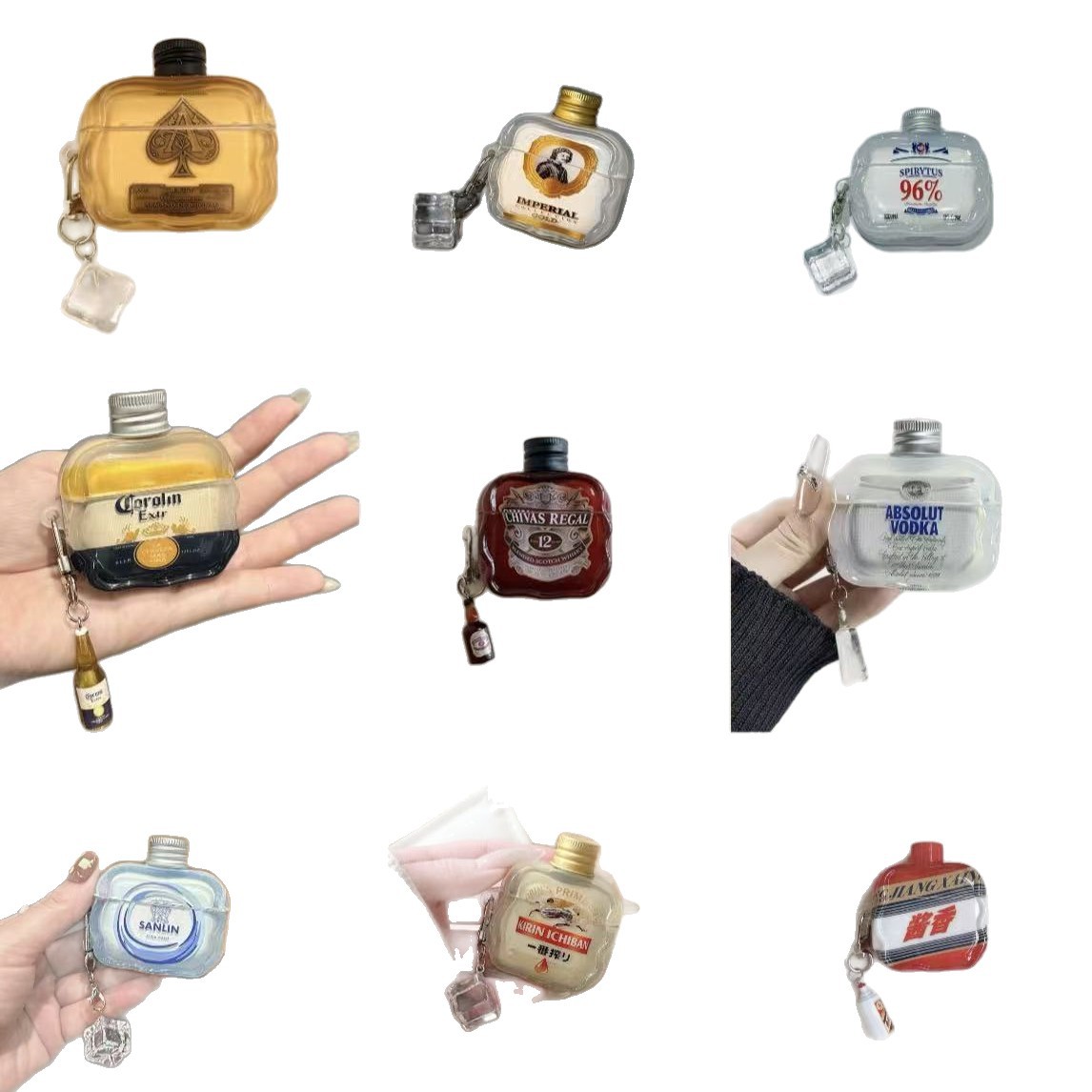 Estereoscópico tapa de botella de vino creativo casco de auriculares para Apple airpods4 casco de protección airpodspro3