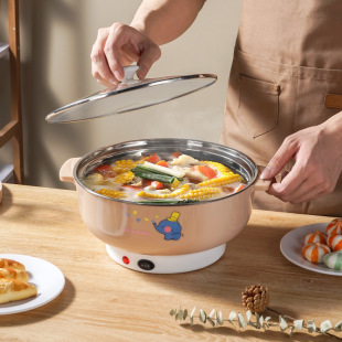 Multi-functional electric cooker takeaway electric cooker stainless steel small hot pot electric hot pot gift promotion gift cross-border wholesale
