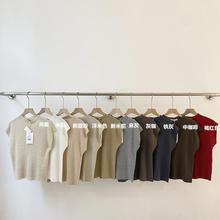 韩国跟单 IMISS2025春夏款韩系半高领极简气质套头短袖针织衫女