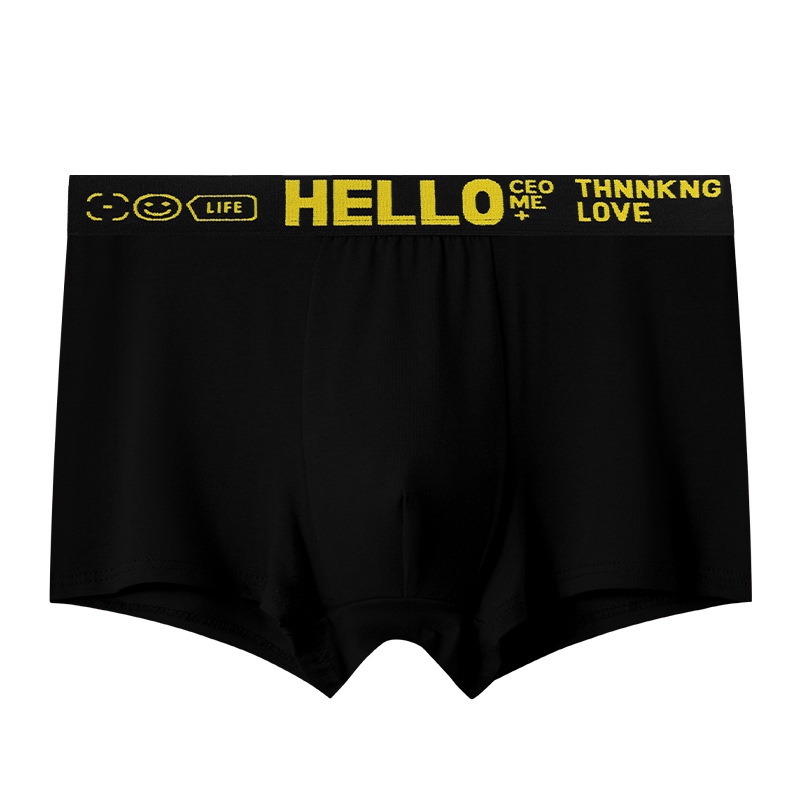 Pantalones de algodón de hombre de Xinjiang antibacterianas, pantalones de pierna plana de otoño y invierno transpirables, cintura media cómoda y suave, ropa interior deportiva de tendencia.