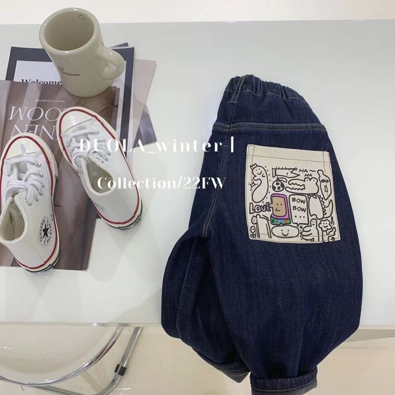 Nuevos niños con jeans de terciopelo más grueso, niños coreanos suaves, niñas y bebés en un terciopelo casual pantalones de moda