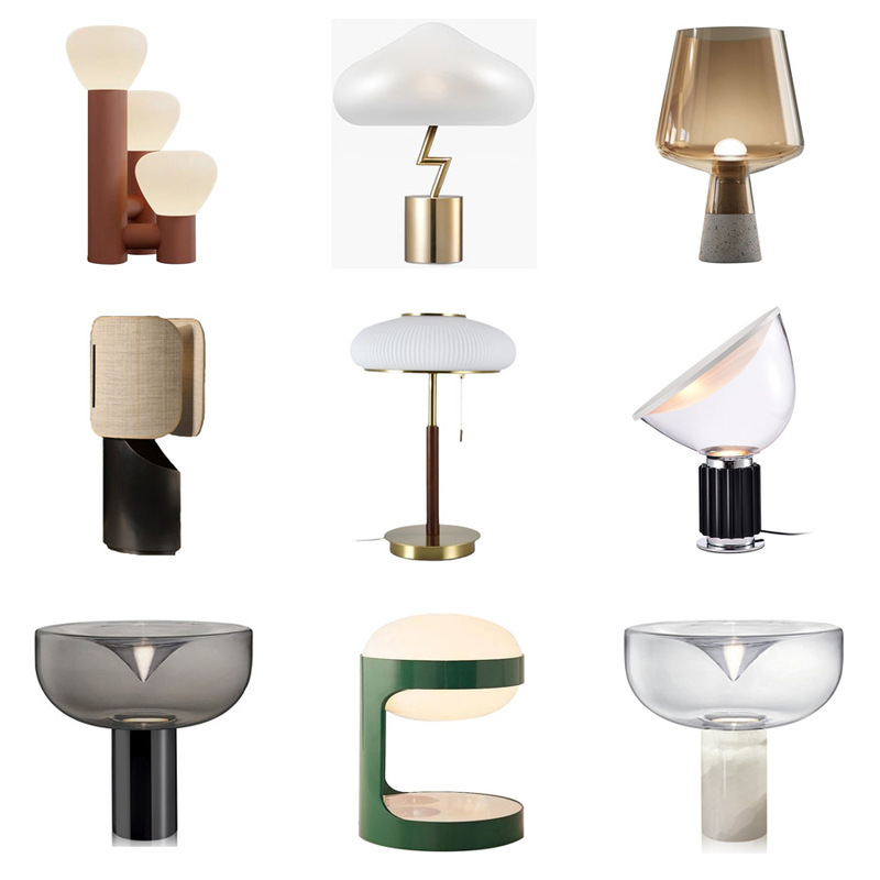 Factory direct Nordic creative LED glass desk lamp American simple designer bedroom ing girl mushroom desk lamp