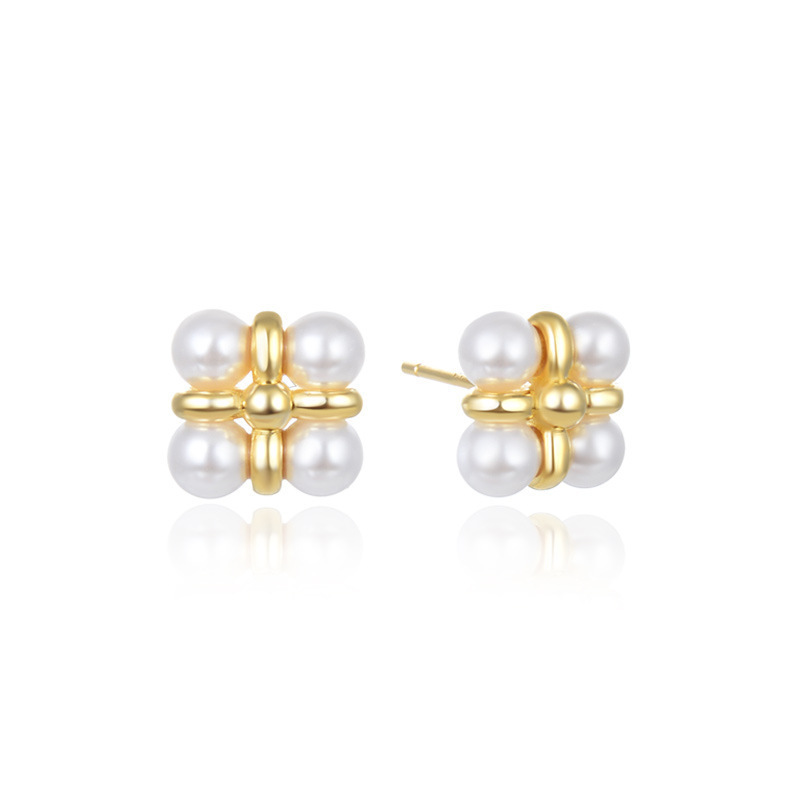S925 pendientes de plata esterlina estilo europeo y americano estilo de diseño minimalista estilo k nicho de diseño dorado moda pendientes al por mayor