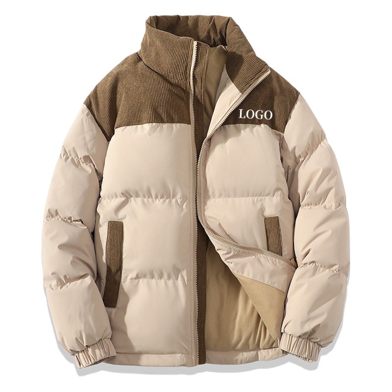 Abrigo de invierno de algodón acolchado abrigo de pan de cuello de pie para hombres y mujeres abrigo de algodón acolchado abrigo cálido de algodón con forro polar abrigo de algodón acolchado entrega en vivo