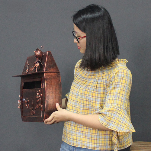 Metal Wall-mounted Letter Box, Rustic Handcrafted Creative Mailbox for Home and Garden, Manufacturer of Iron Art Email Address