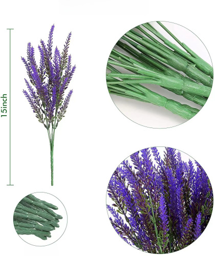 Amazon Cross-border Simulation Flower Artificial Flower 5-Pin Lavender Flower Outdoor UV Protection Plastic Plant Fake Flower