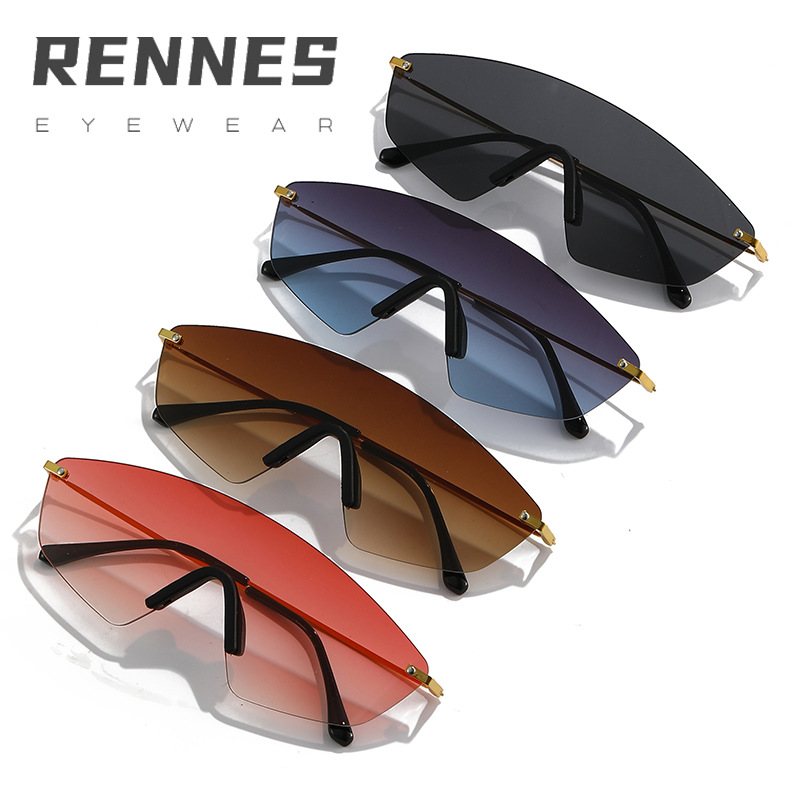 2022 europeo y americano de una sola pieza gafas de sol PC lente ins estilo original diseño personalizado gafas de sol 30083