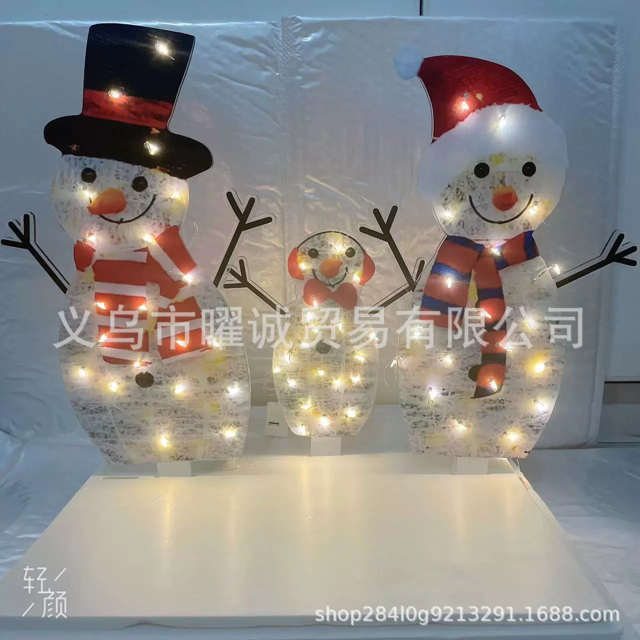 Рождественская сцена макет украшения семья открытый плоский светодиодный светящийся Рождественский Снеговик двор создание сада