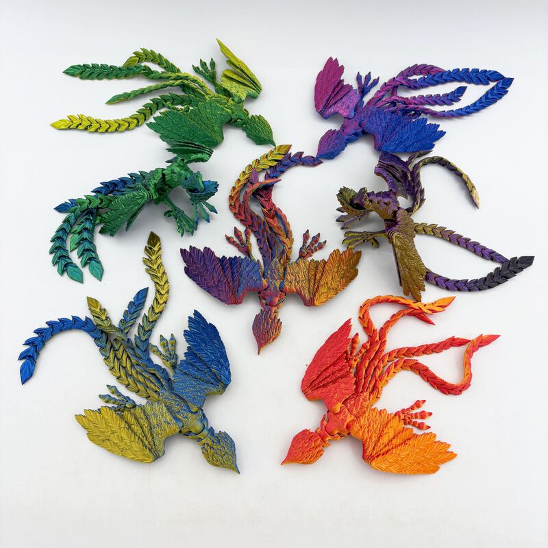 Cross-Border 3D Printed Phoenix Model Figurine with Movable Joints, Children's Toy Ornament, Popular Street Stall Item Cross-Border 3D Printed Phoenix Model Figurine with Movable Joints, Children's Toy Ornament, Popular Street Stall Item