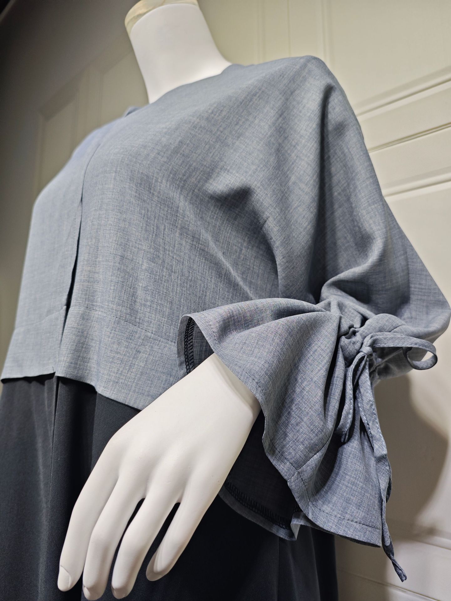 MQ151modest Middle Eastern Muslim Patchwork Fashion Cuff Drawstring Abaya Dubai Turkey Robe_ecoleips.com