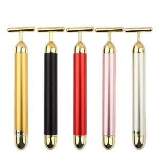 Beauty stick 24k golden stick facial beauty instrument eye T-shaped electric massage stick special beauty tool massager