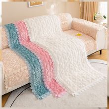 玫瑰绒毛绒沙发垫2025新款冬季冬天加厚保暖防滑坐垫沙发套罩包邮