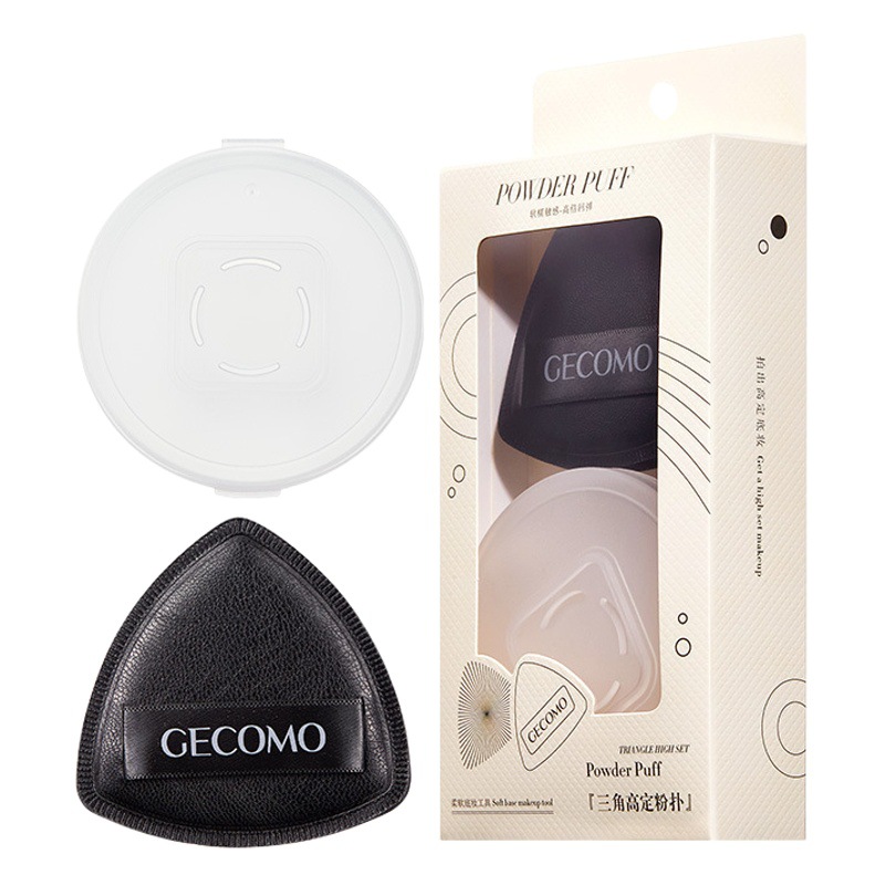 Gecomo triángulo negro puff super suave no comer Fundación líquido corrector especial húmedo y seco esponja cojín de aire