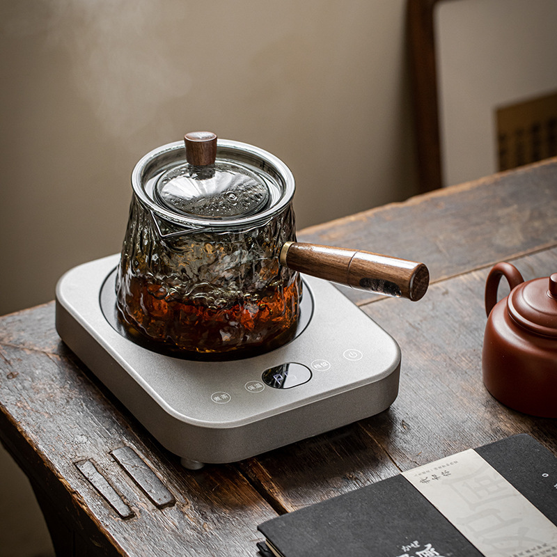 Glass Hammer pattern side handle pot electric ceramic stove cooking teapot heating kettle household ceramic pot tea set tea cooker suit