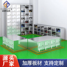 304不锈钢更衣柜员工无尘车间储物柜加厚水杯柜带锁鞋柜斜顶衣柜