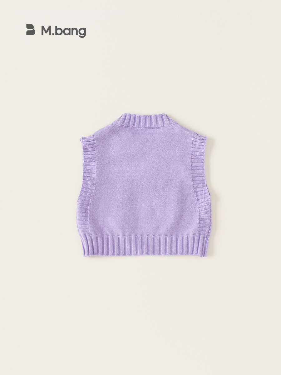 Youbao Ropa para niños Chaleco de punto para niñas Otoño Nueva ropa de otoño Chaleco de suéter sin mangas para niños con lazo para bebés